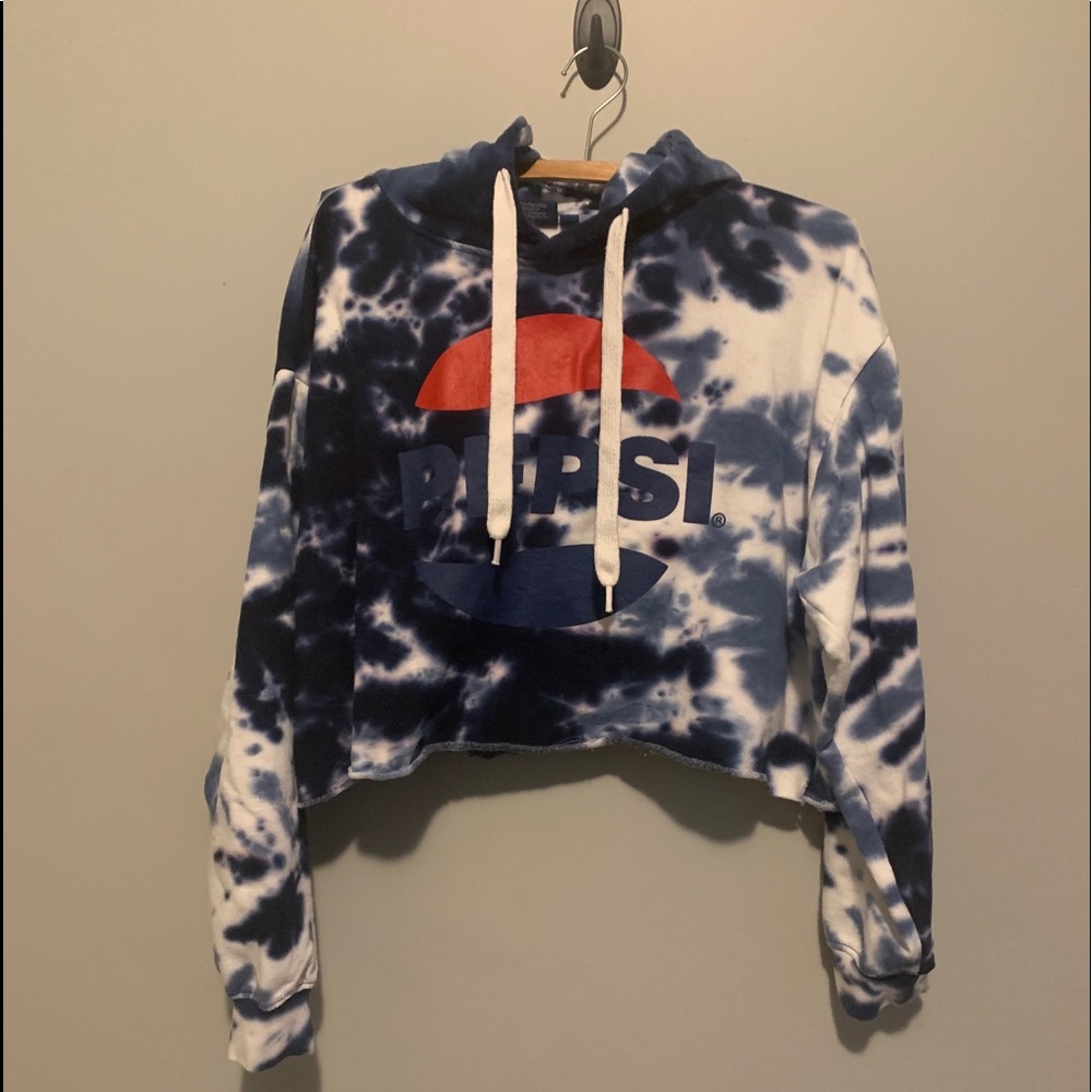 Pepsi tie-dye cropped hoodie